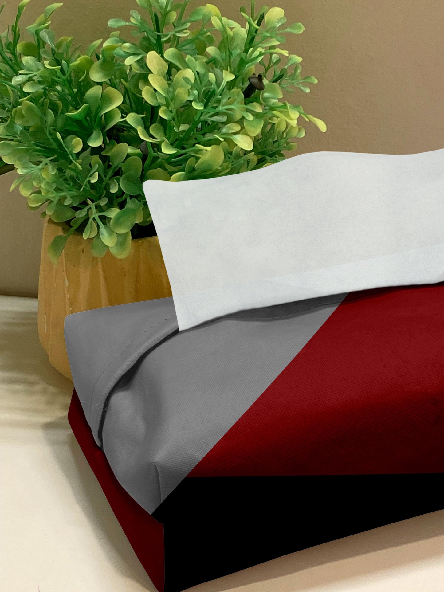 Printed - Victoria's Red Tissue Box Trendy Home