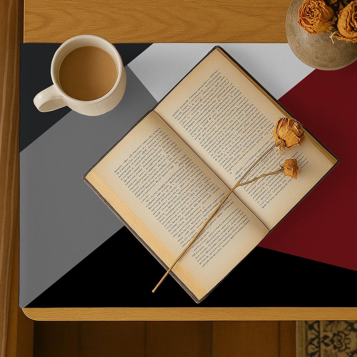 Printed - Victoria's Red Bed Side Table Accent Trendy Home