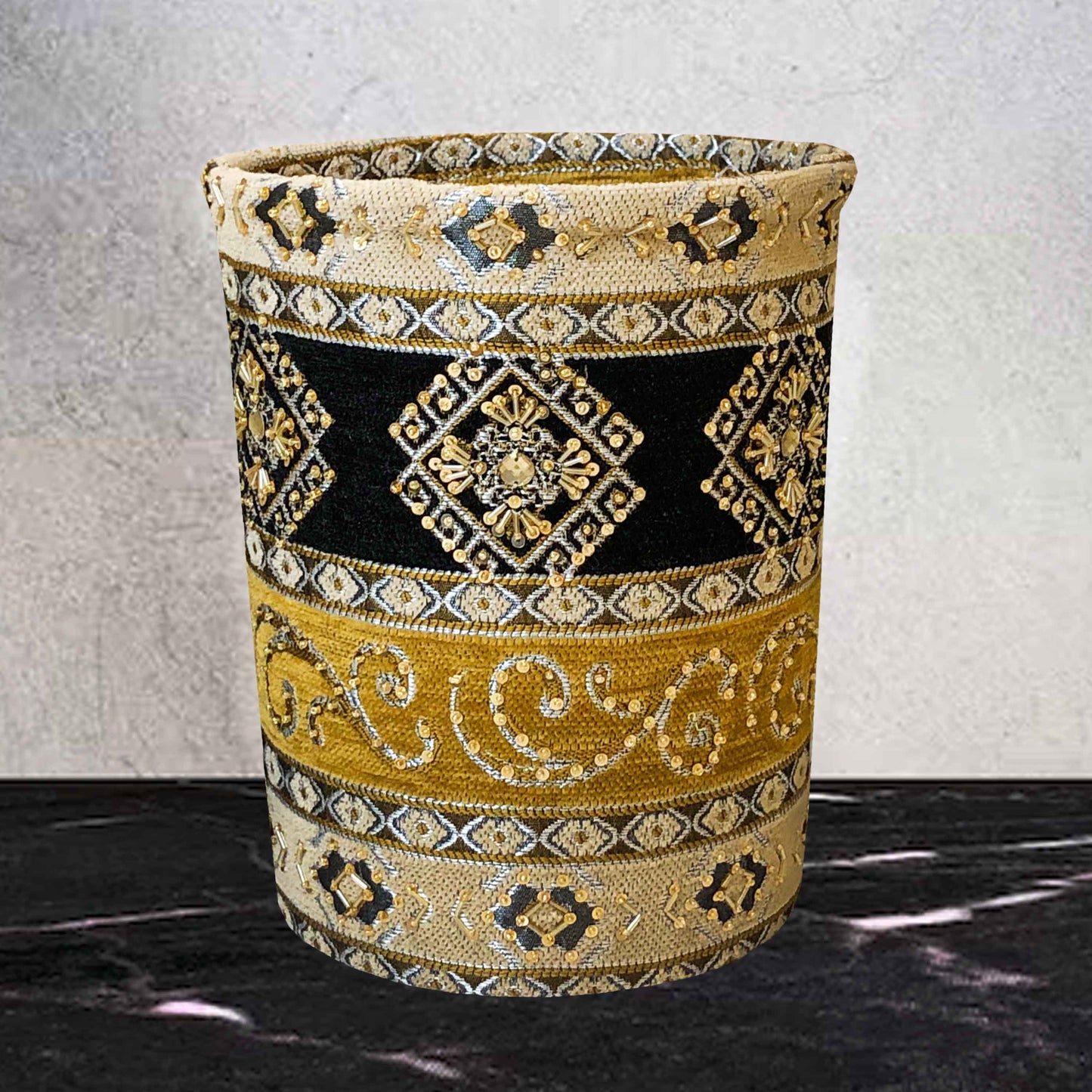 Hand Sequin - Spot Black Dustbin Trendy Home