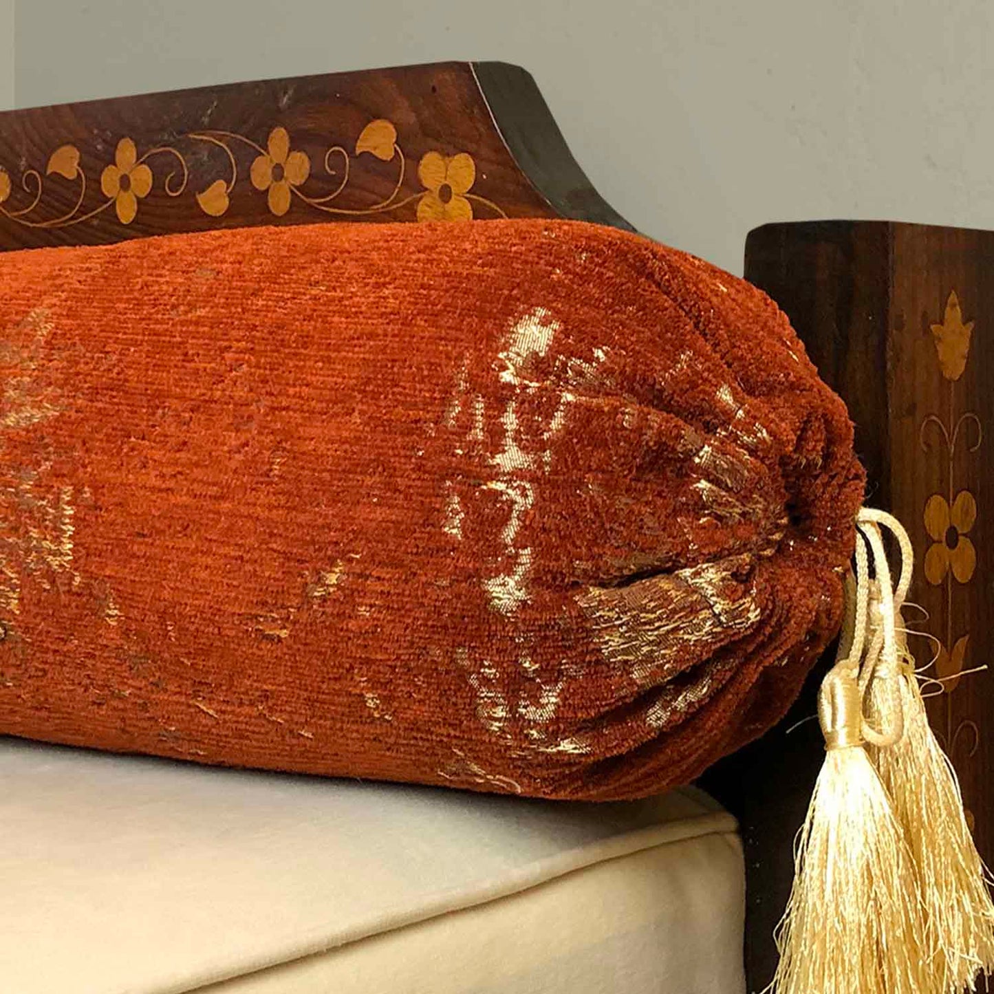 Shanghai Velvet - Rust Round Pillow (pair) Trendy Home