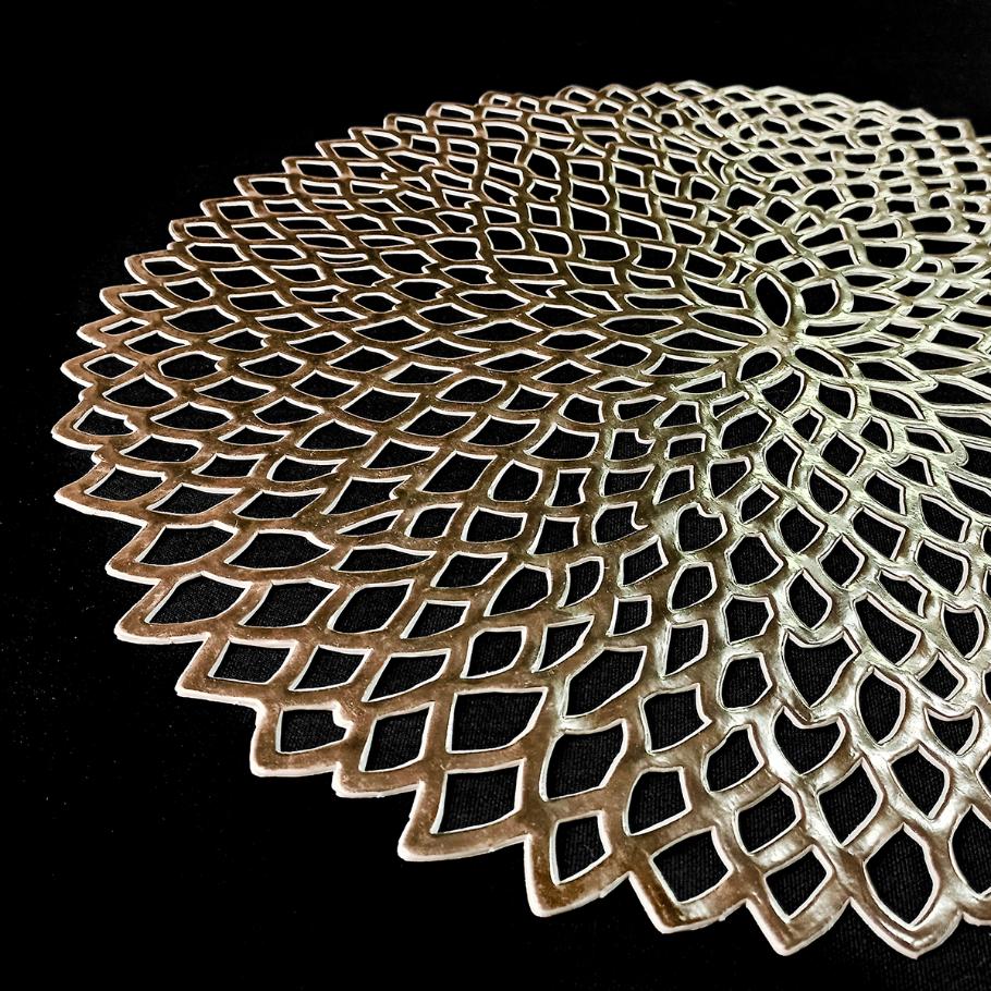 Pvc - Champagne Luxe Decorative Charger Plate Trendy Home