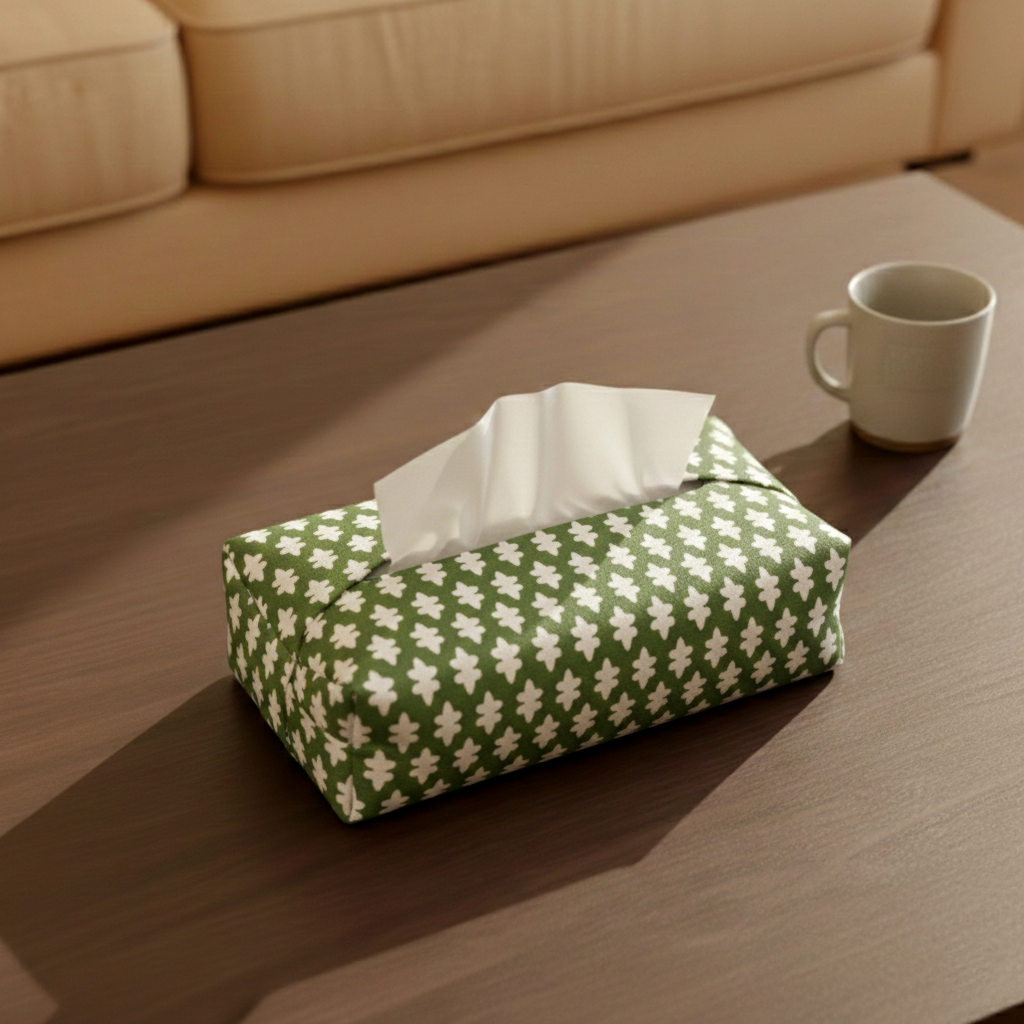 Printed - Emerald Symmetry Tissue Box Trendy Home