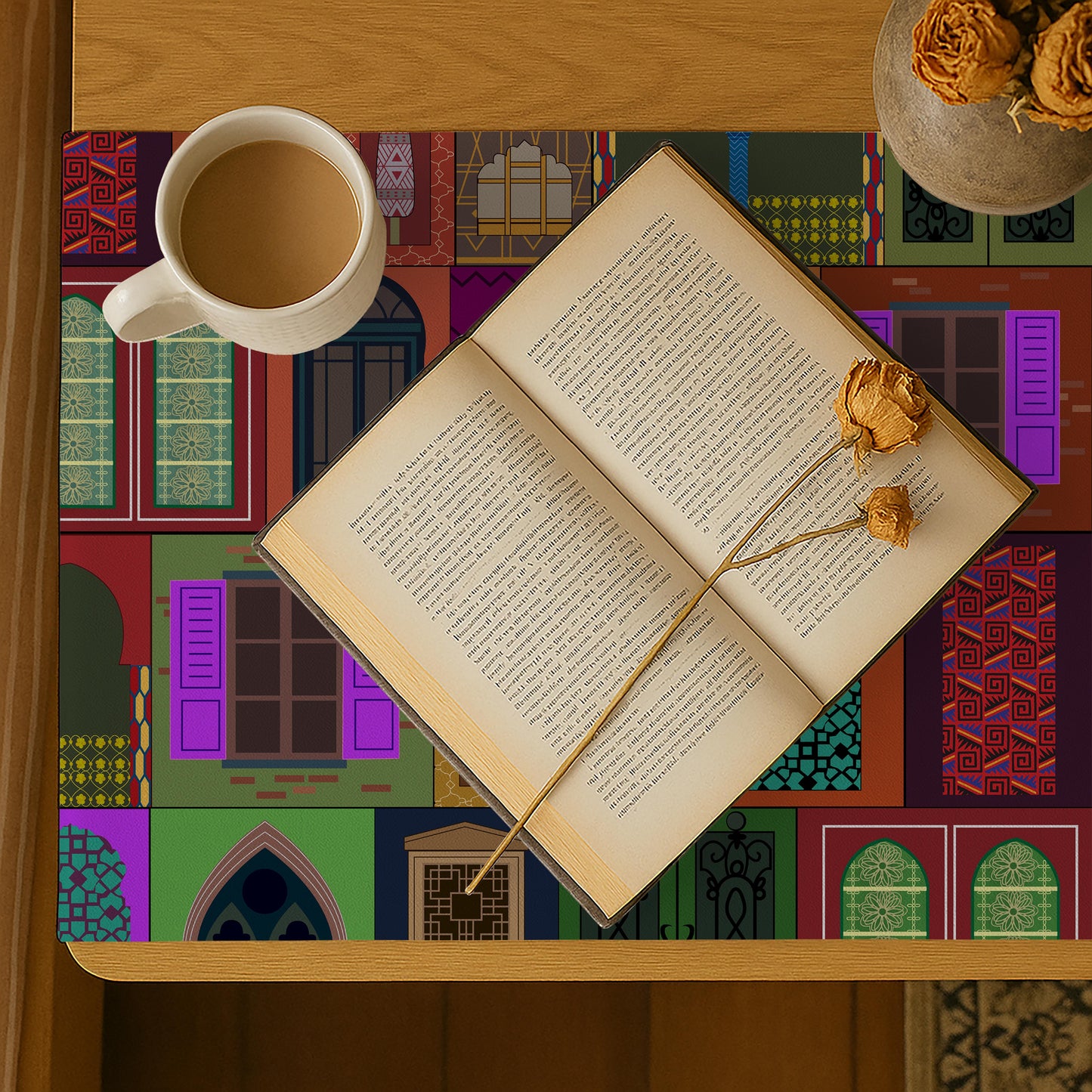 Printed - Mughal Bed Side Table Accent Trendy Home