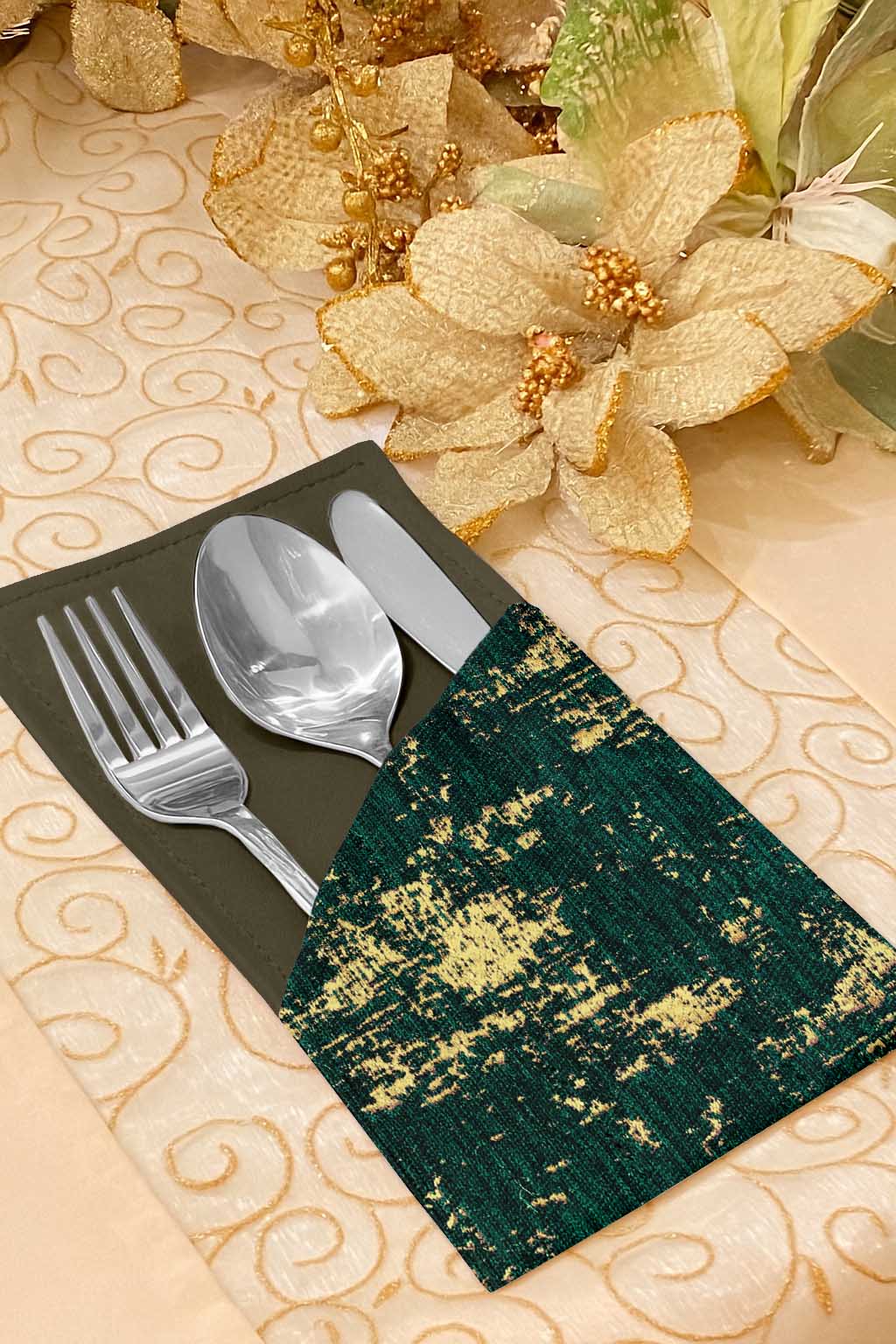 Shanghai Velvet - Emerald Cutlery Pouch