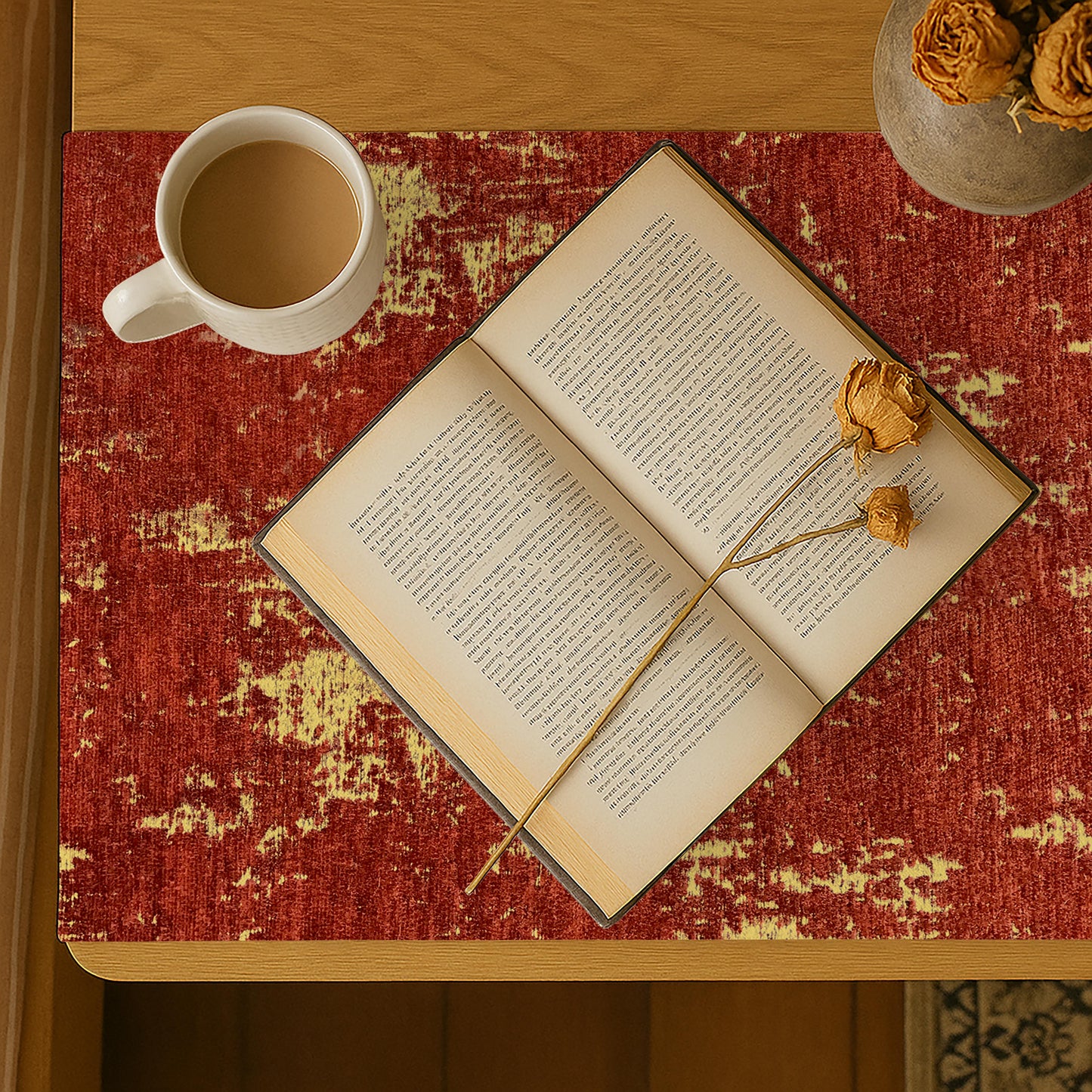 Shanghai Velvet - Rust Bed Side Table Accent Trendy Home