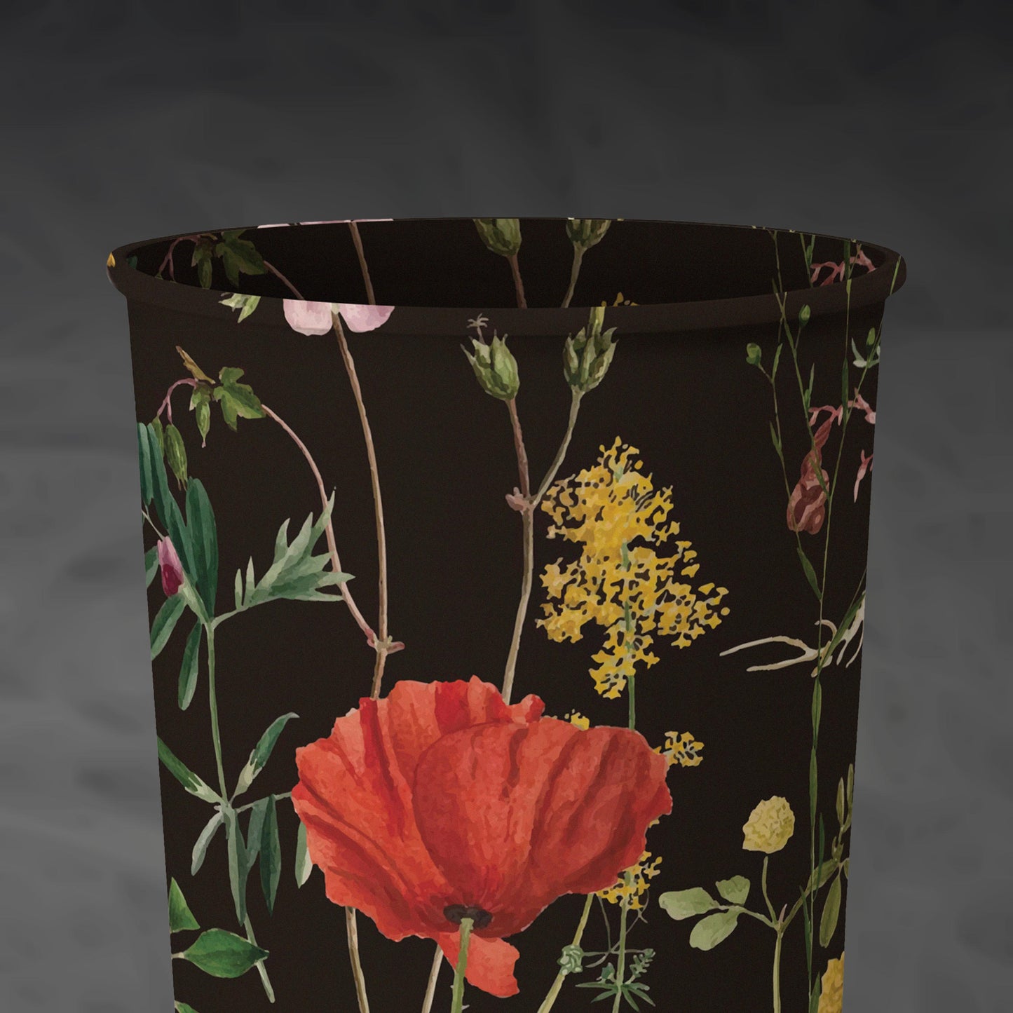 Printed - Black Rosey Dustbin Trendy Home