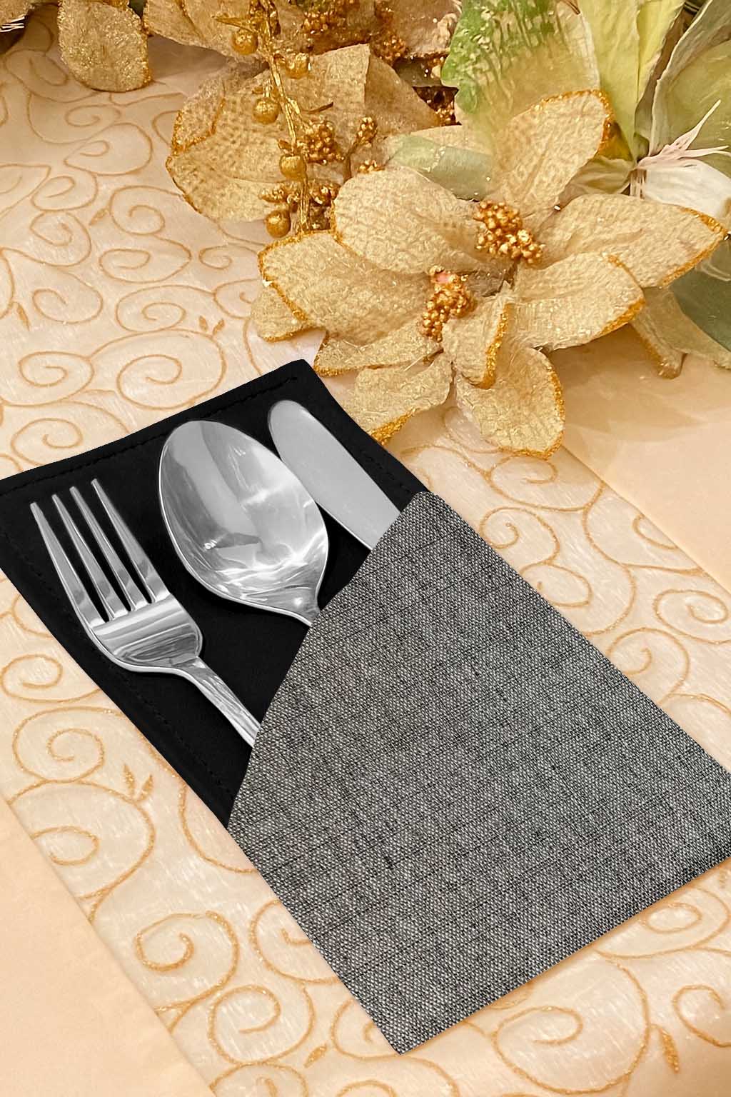 Fine Jute - Ash Cutlery Pouch