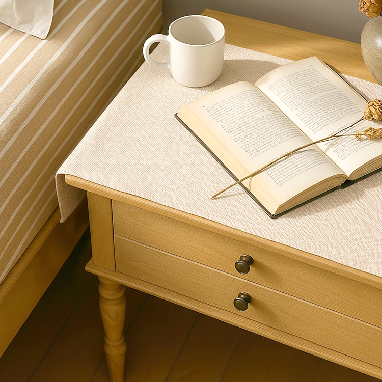 Fine Jute - Wheat Bed Side Table Accent Trendy Home