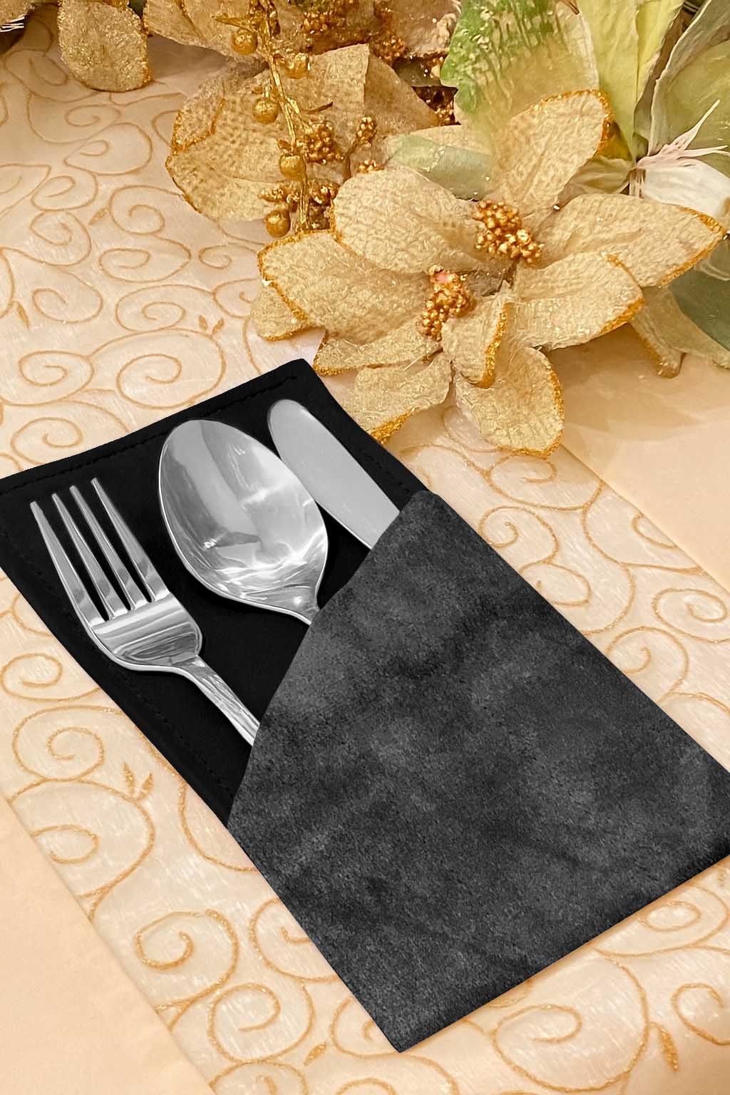 Malai Velvet - Steel Cutlery Pouch