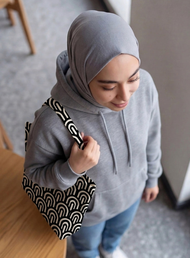 Printed - Monochrome Arch Tote Bag Trendy Home