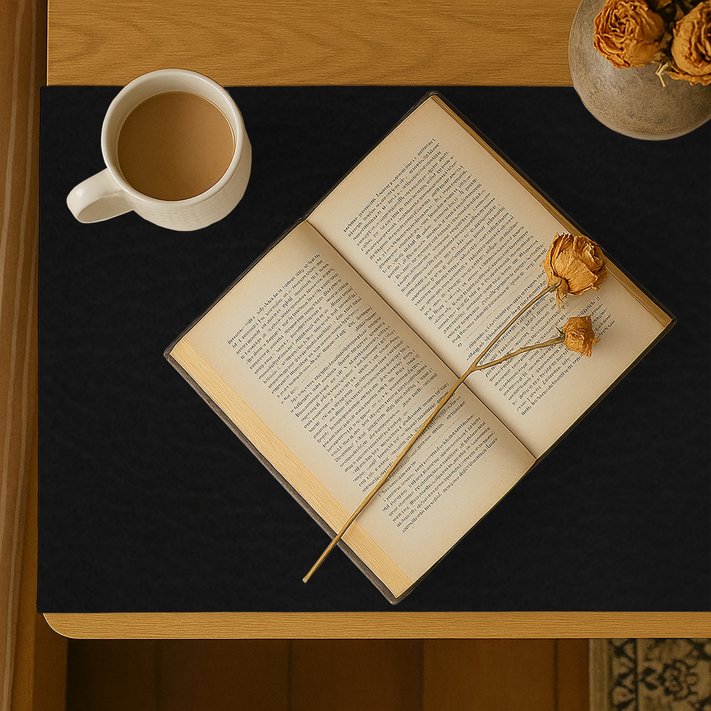 Leather - Black Bed Side table Accent Trendy Home