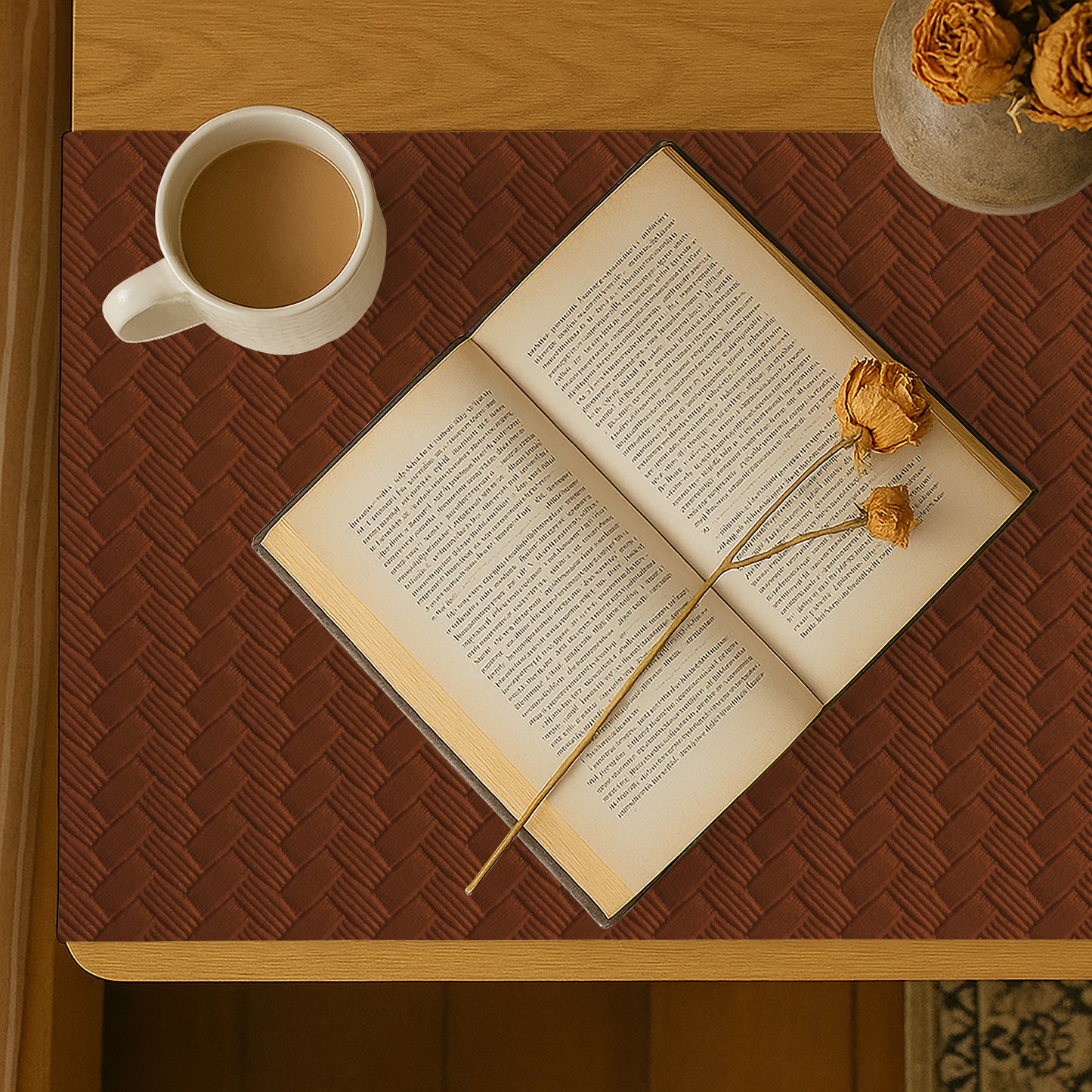 Patterned Leather - Bronze Bed Side table Accent Trendy Home