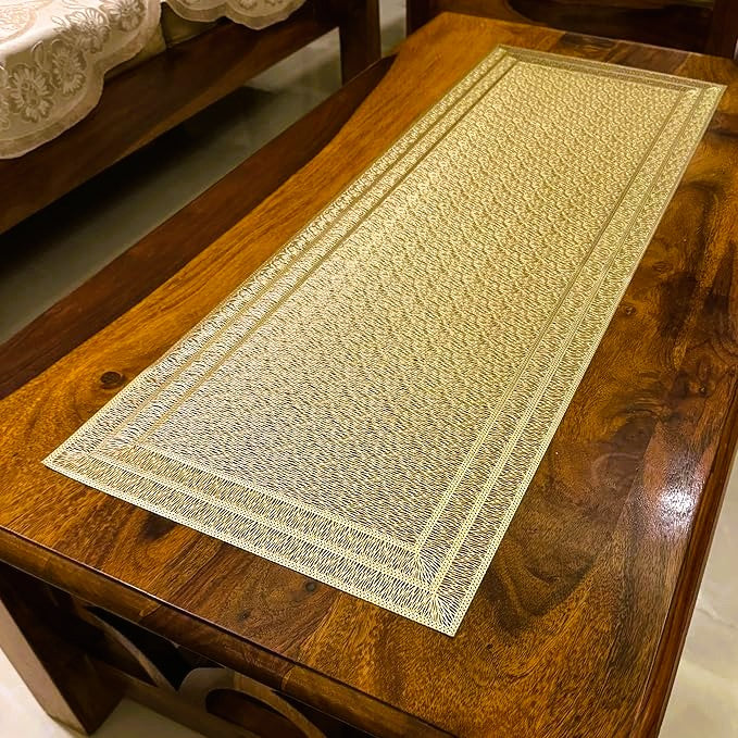 Pvc - Gold Rectangular Table Runner