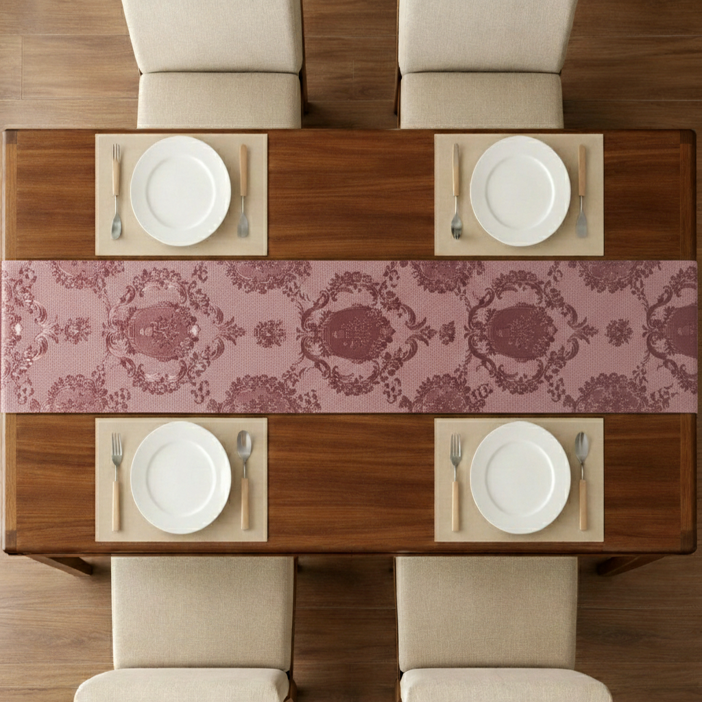 Embossed Leather - Burnt Umber Table Runner Trendy Home