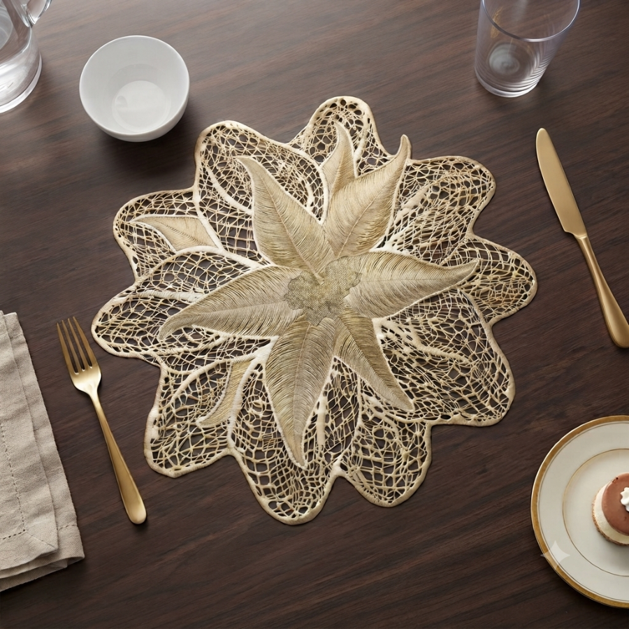 Pvc - Gold Luxe Botanical Charger Plate Trendy Home