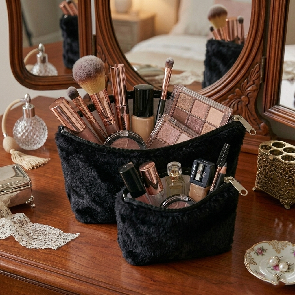 Cat Fur - Obsidian Cosmetic Pouch