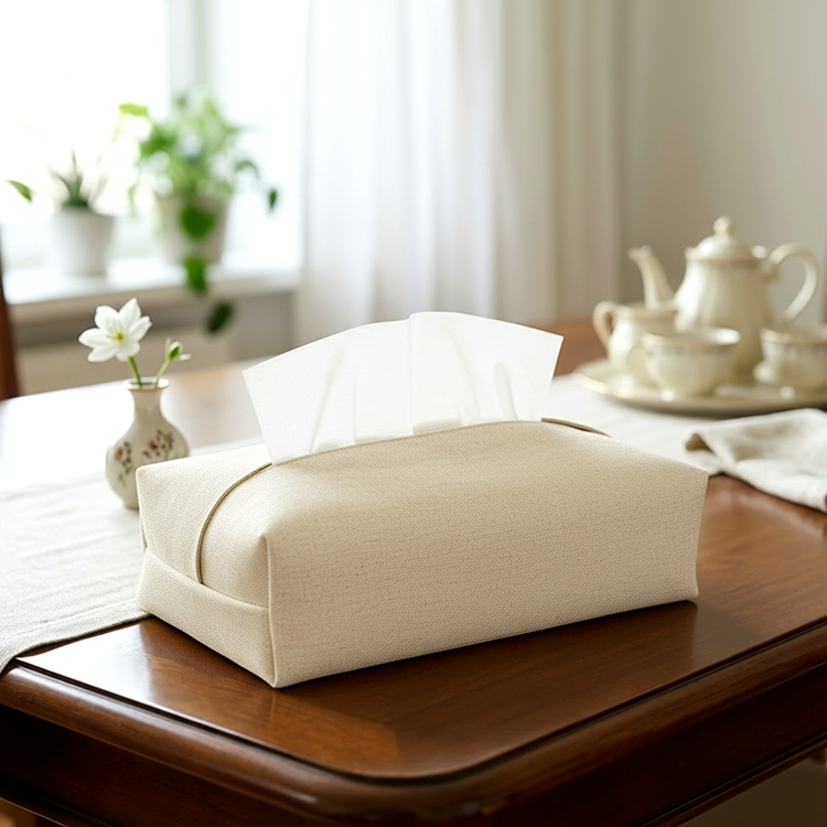 Fine Jute - Wheat Tissue Box Trendy Home