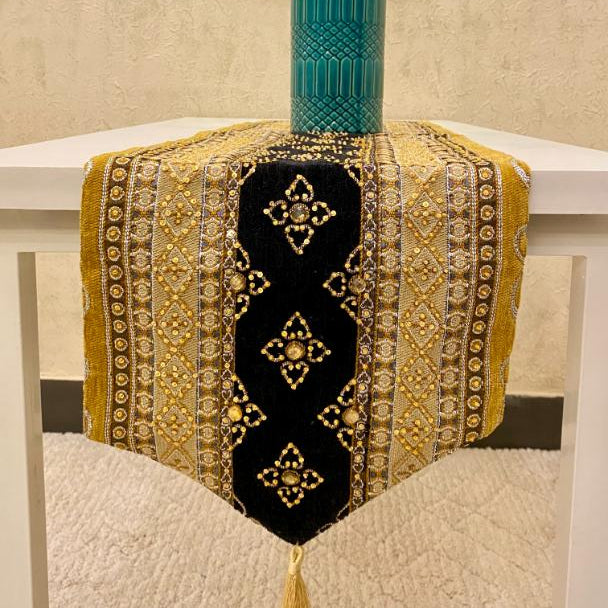 Hand Sequin - Queen Black Table Runner Trendy Home