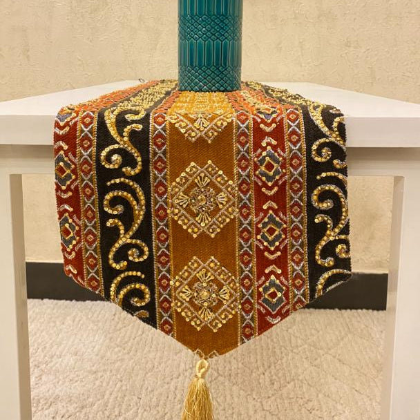 Hand Sequin - Mustard Table Runner Trendy Home