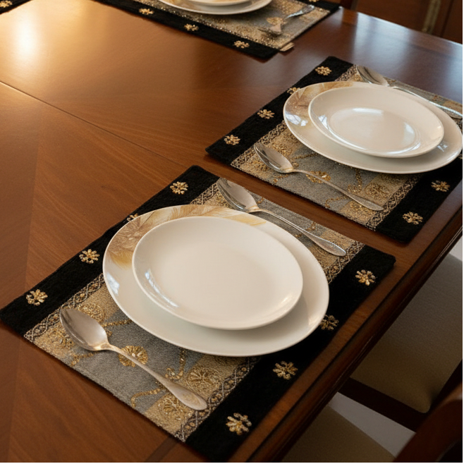 Hand Sequin - Silver Table Mat trendy home