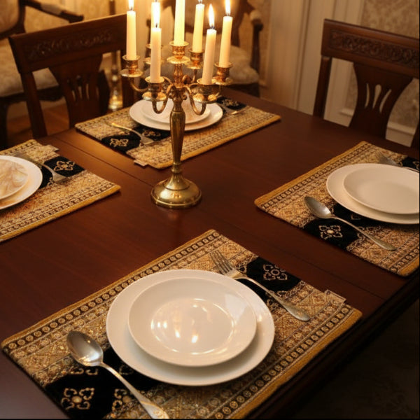 Hand Sequin - Queen Black Table Mat trendy home