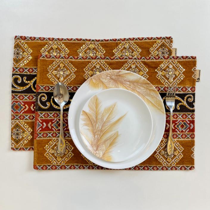 Hand Sequin - Mustard Table Mat trendy home