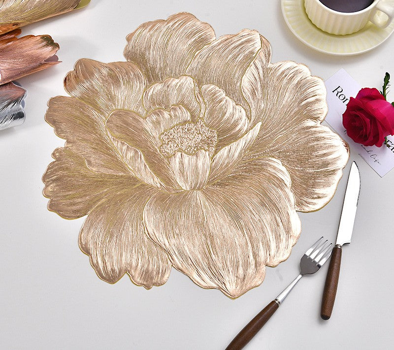 Pvc - Luxury Golden Rose Charger Plate