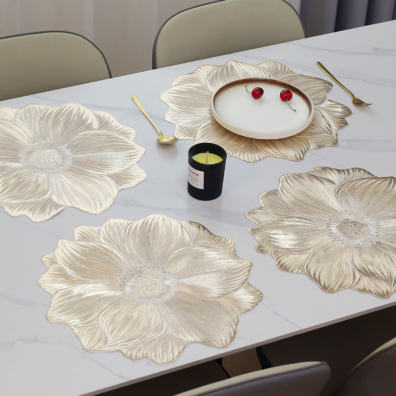 Pvc - Luxury Golden Rose Charger Plate Trendy Home