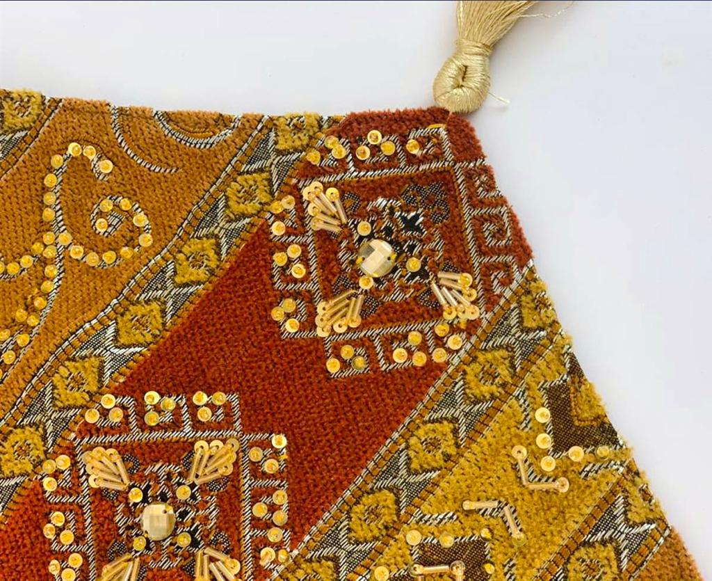 Hand Sequin - Rust Table Runner Trendy Home