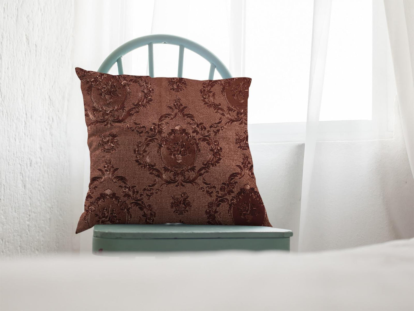 Embossed Leather - Burnt Umber Cushion Cover Trendy Home