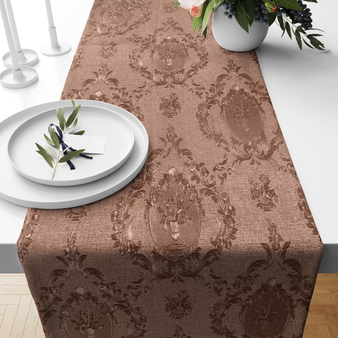 Embossed Leather - Blush Umber Table Runner Trendy Home