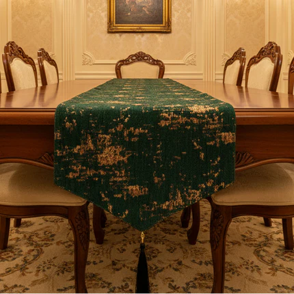 Shanghai Velvet - Emerald Table Runner Trendy Home