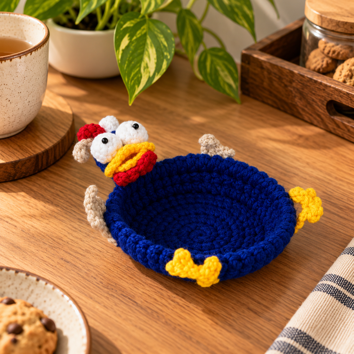 Handmade - Crochet Goofy Chicken Coaster Trendy Home