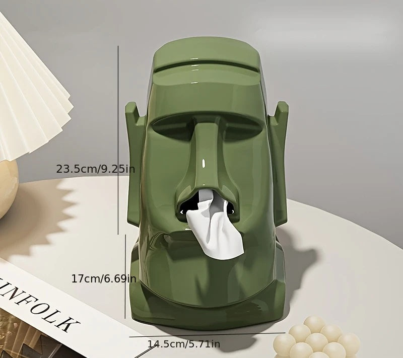 Iconic Moai Olive Tissue Dispenser Trendy Home