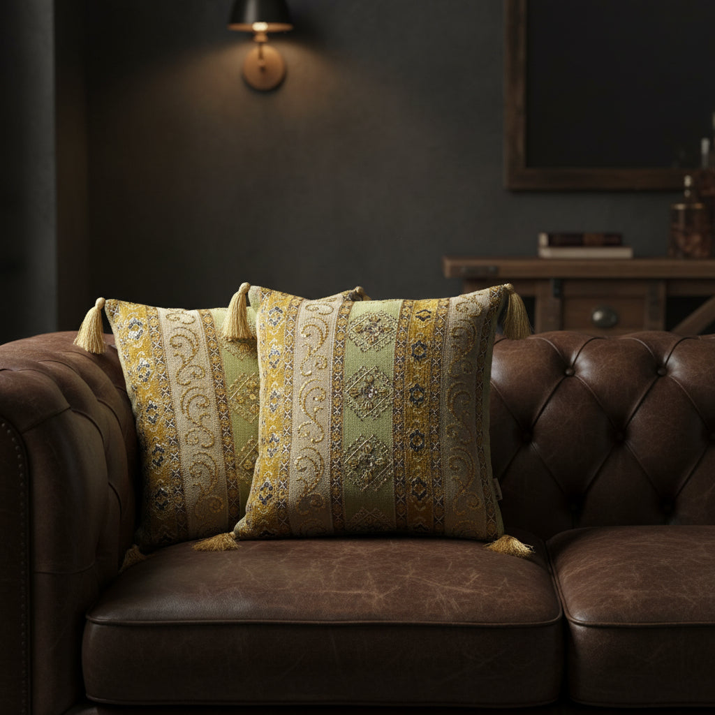 Hand Sequin - Green Cushion Cover Trendy Home