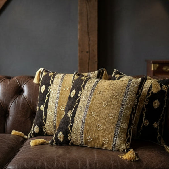 Hand Sequin - Brown Cushion Cover Trendy Home