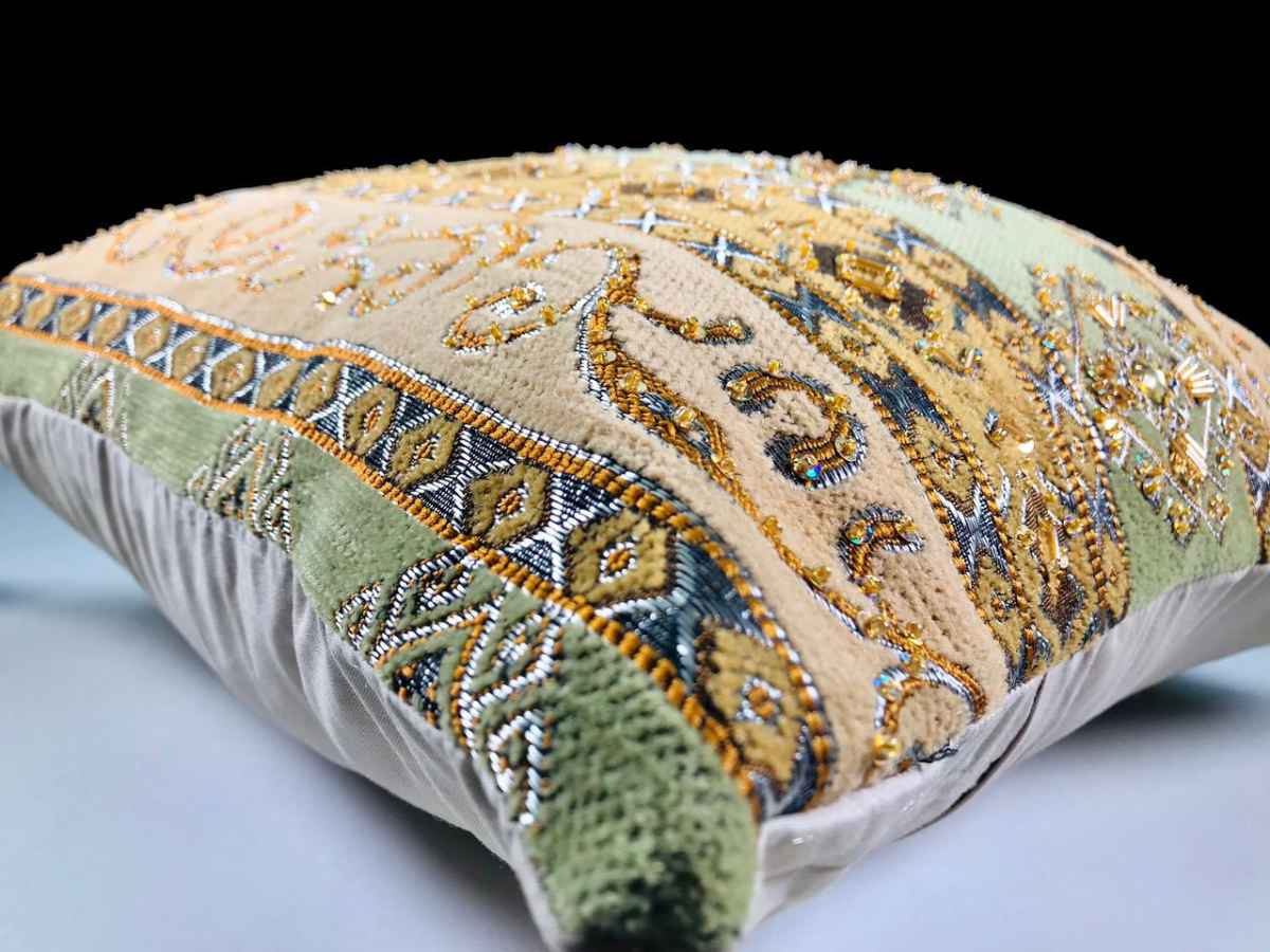 Hand Sequin - Green Cushion Cover Trendy Home