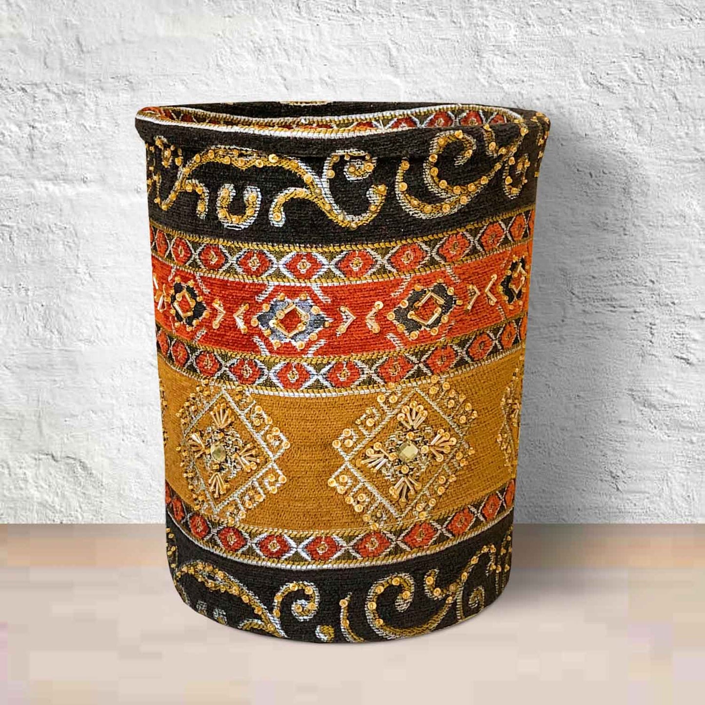 Hand Sequin - Mustard Dustbin Trendy Home