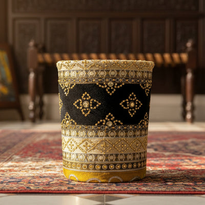 Hand Sequin - Queen Black Dustbin Trendy Home