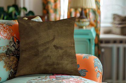 Malai Velvet - Olive Brown Cushion Cover