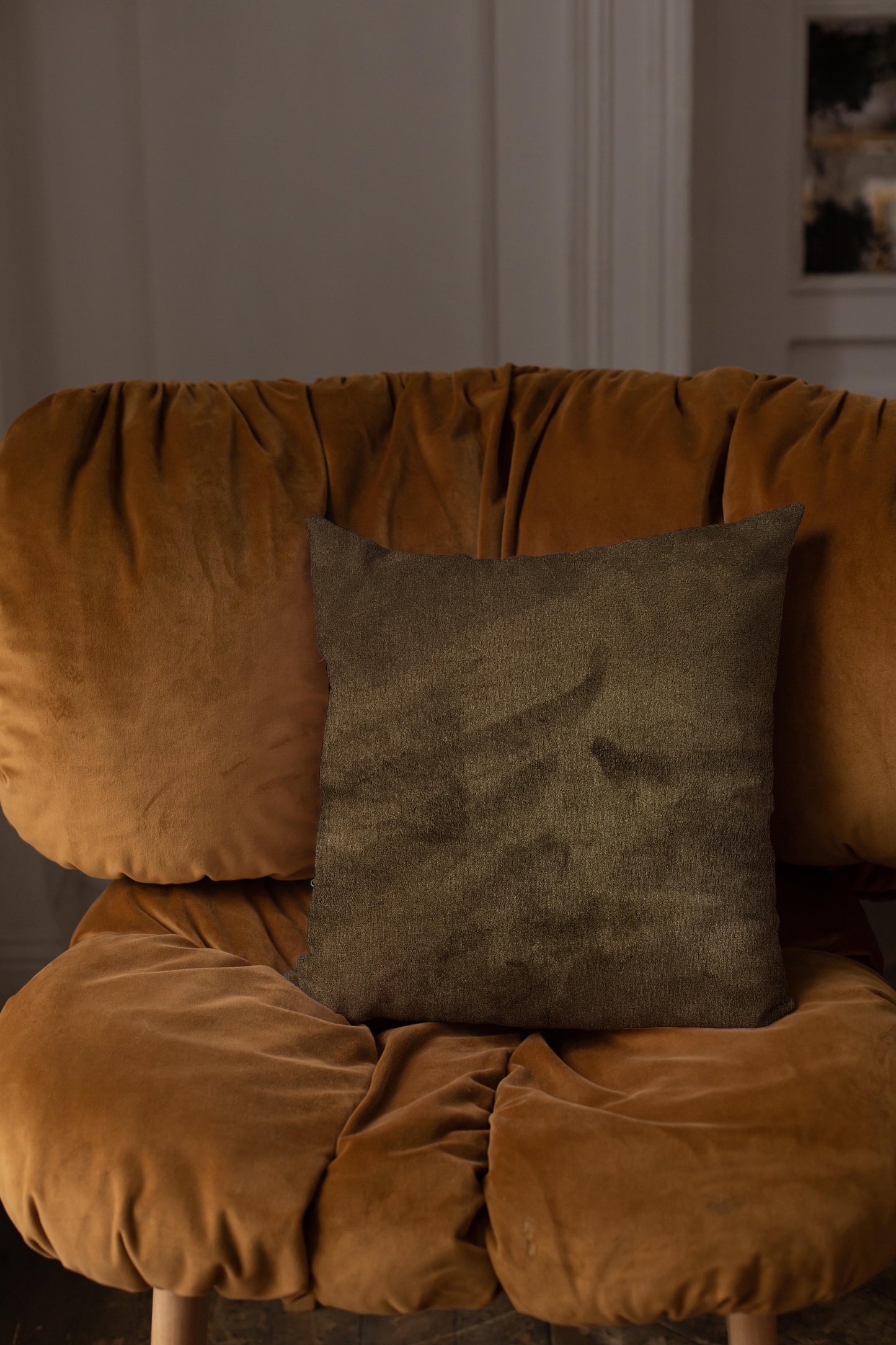 Malai Velvet - Olive Brown Cushion Cover