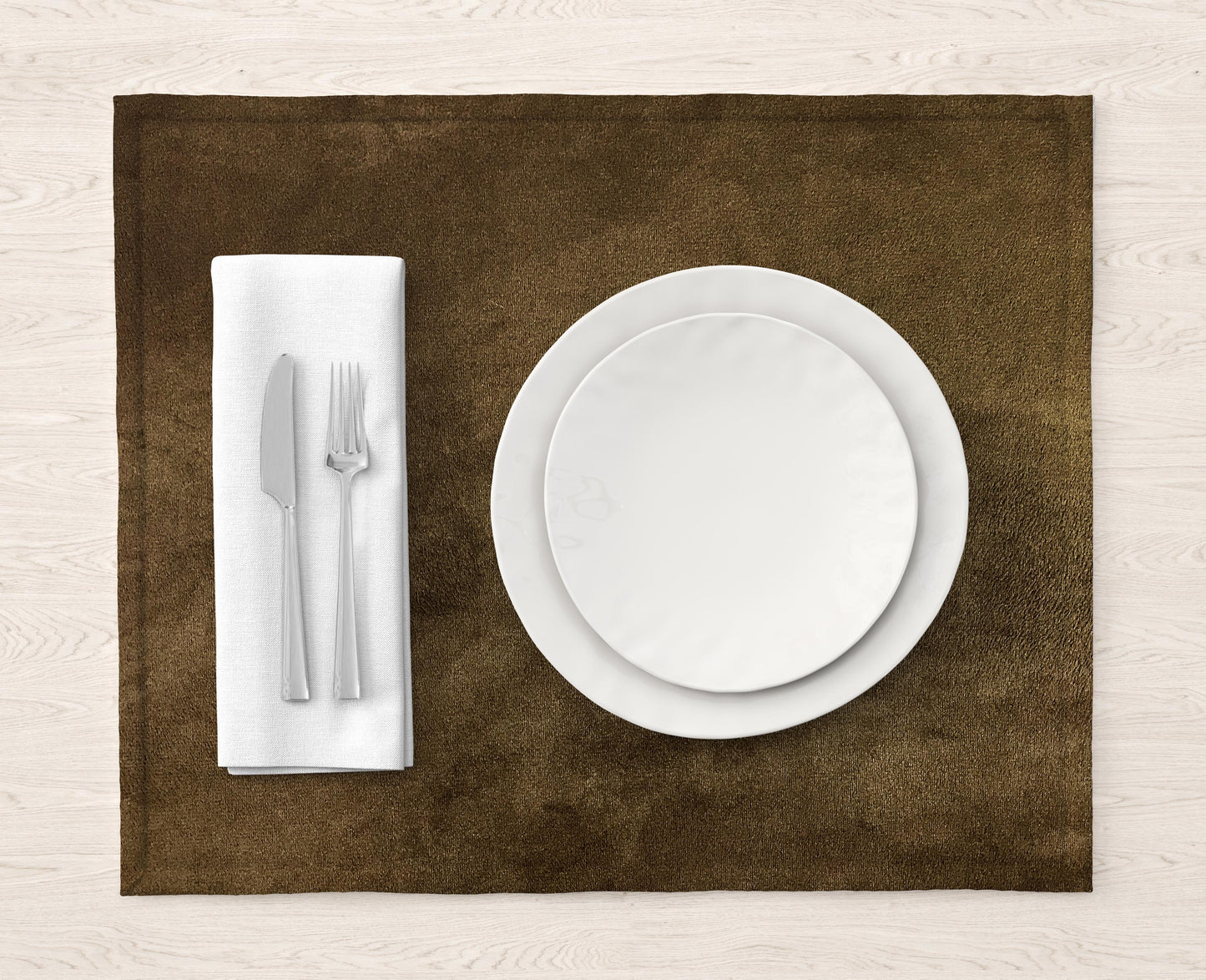 Malai Velvet - Olive Brown Table Mat