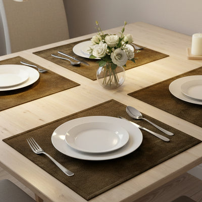 Malai Velvet - Olive Brown Table Mat Trendy Home