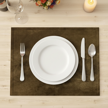 Malai Velvet - Olive Brown Table Mat Trendy Home