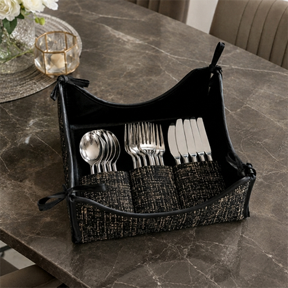 Shanghai - Siyah Cutlery Tray