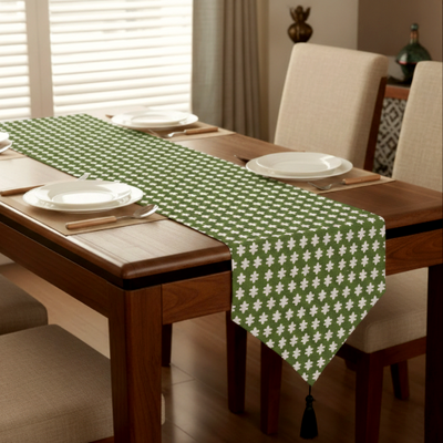 Printed - Emerald Symmetry Table Runner Trendy Home