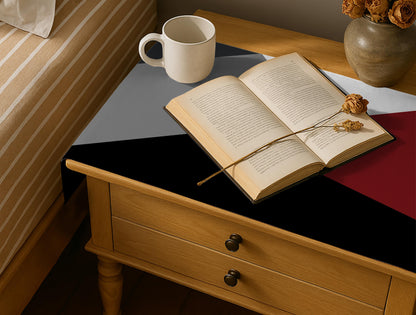 Printed - Victoria's Red Bed Side Table Accent Trendy Home