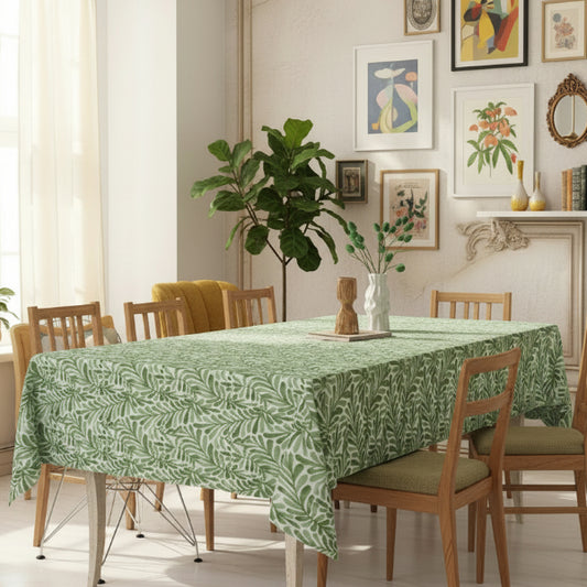 Printed - Sage Leaf Tablecloth Trendy Home