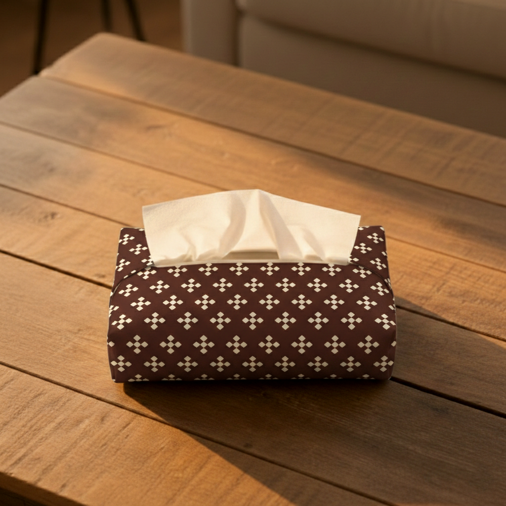 Printed - Espresso Foulard Tissue Box Trendy Home