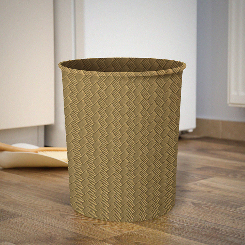 Patterned Leather - Bronze Beige Dustbin Trendy Home